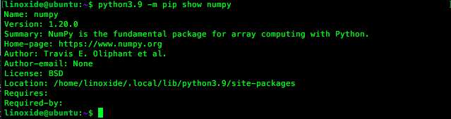 Пакет numpy для python3