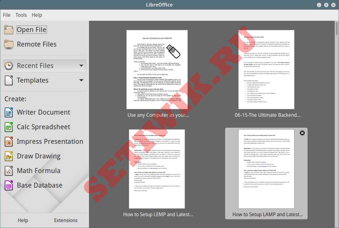 LibreOffice Работает на CentOS 7